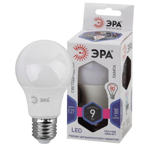 Лампа светодиодная LED A60-9W-860-E27 A60 9Вт груша E27 холод. бел. ЭРА Б0032248