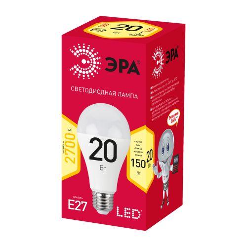 Лампа светодиодная RED LINE LED A65-20W-827-E27 R 20Вт A65 груша 2700К тепл. бел. E27 Эра Б0050687