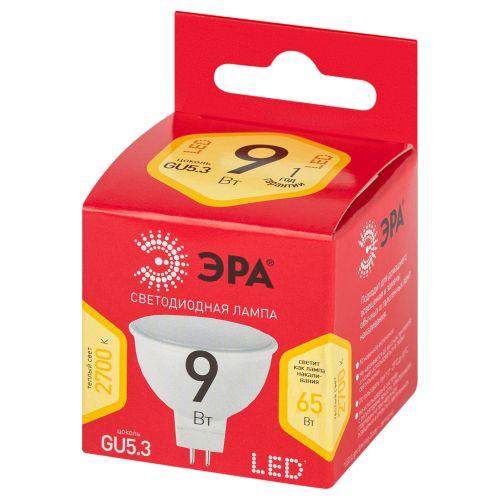 Лампа светодиодная RED LINE LED MR16-9W-827-GU5.3 R 9Вт софит тепл. бел. свет Эра Б0054239