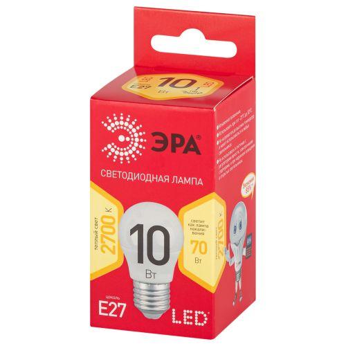 Лампа светодиодная RED LINE LED P45-10W-827-E27 R 10Вт P45 шар 2700К тепл. бел. E27 Эра Б0050698