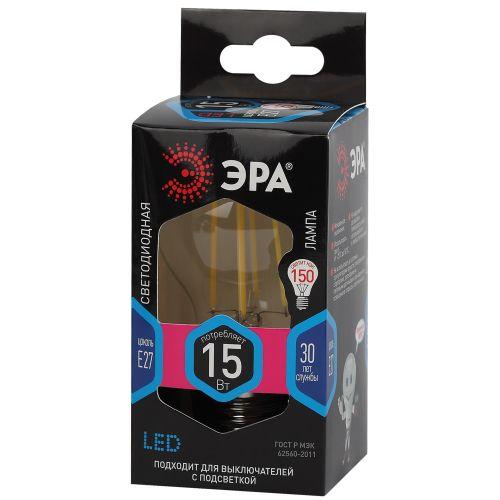 Лампа светодиодная филаментная F-LED-15W-840-E27 15Вт A60 грушевидная 4000К нейтр. бел. E27 Эра Б0046983