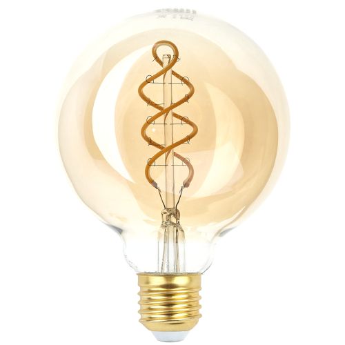 Лампа F-LED G95-7W-824-E27 spiral gold (филамент шар спир. зол. 7Вт тепл. E27) (20/560) ЭРА Б0047663