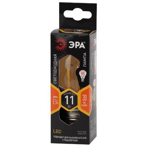 Лампа светодиодная филаментная F-LED B35-11w-827-E14 B35 11Вт свеча E14 тепл. бел. ЭРА Б0046985