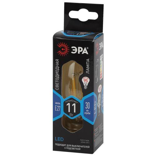 Лампа светодиодная филаментная F-LED B35-11W-840-E27 11Вт B35 свеча 4000К нейтр. бел. E27 Эра Б0046988