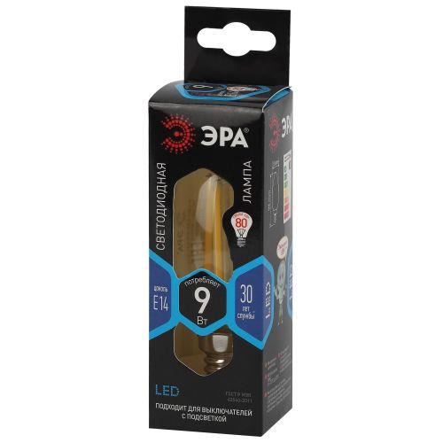 Лампа светодиодная филаментная F-LED B35-9W-840-E14 9Вт B35 свеча 4000К нейтр. бел. E14 Эра Б0046995