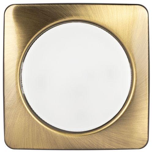 Светильник KL71 SB /1 (к) под лампу Gx53 квадр. 220В 13Вт бронза Эра Б0048958