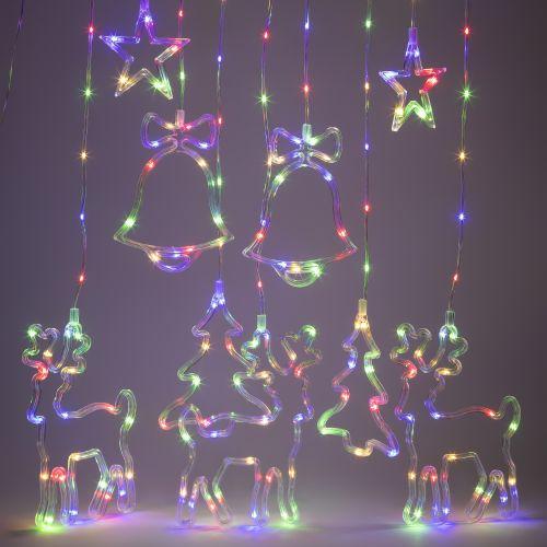 Гирлянда светодиодная Занавес Новый год 2.4х1.1м 171LED мультиколор IP2 220В 8 режимов дл. провода 3м Эра Б0055998