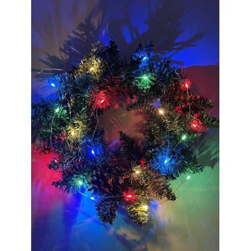 Гирлянда светодиодная "Нить" 2м 20LED АА IP20 мультиколор ЭРА Б0041983