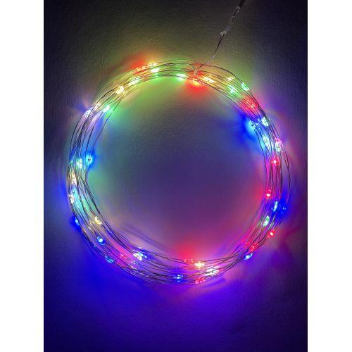 Гирлянда светодиодная "Нить" 5м 50LED IP20 мультиколор АА ЭРА Б0047959