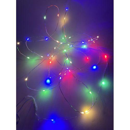 Гирлянда светодиодная "Нить" 5м 50LED IP20 мультиколор АА ЭРА Б0047959