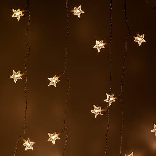 Гирлянда ENIZ-64W занавес "Звездочки" 64 LED 1.2х1.3м тепл. бел. IP20 провод 3м Эра Б0051876
