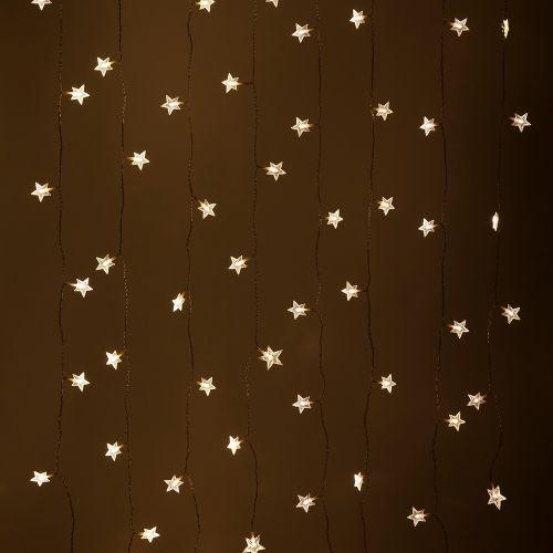 Гирлянда ENIZ-64W занавес "Звездочки" 64 LED 1.2х1.3м тепл. бел. IP20 провод 3м Эра Б0051876