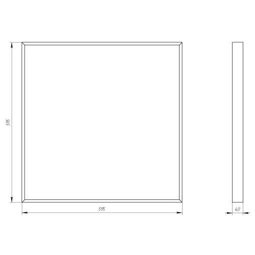 Светильник светодиодный SPO-910-1-65K-032 595х595х40 32Вт 3360лм 6500К призма с проводом Эра Б0046470