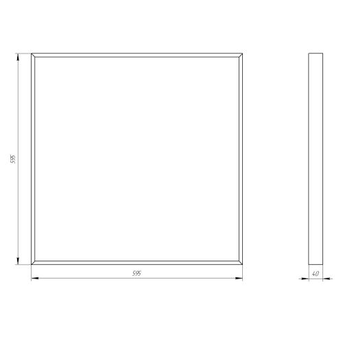 Светильник светодиодный SPO-910-2-65K-032 595х595х40 32Вт 6500К 3360лм микропризма с проводом Эра Б0046474