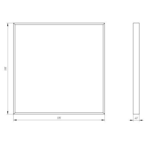 Светильник светодиодный SPO-910-2-65K-045 595х595х40 45Вт 6500К 4725лм микропризма с проводом Эра Б0046480