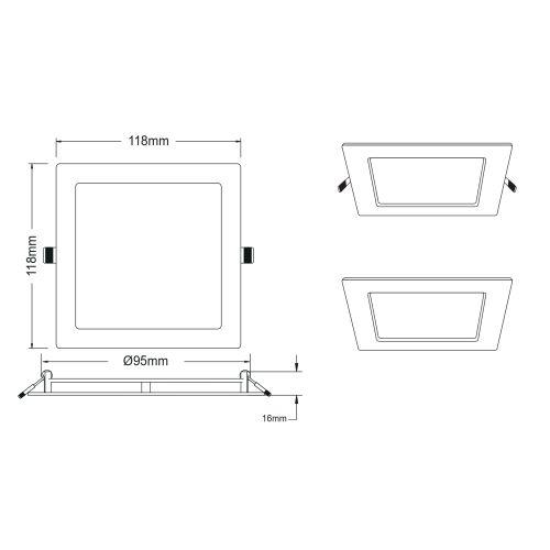 Светильник светодиодный 2-6 6Вт 220В 4000К квадратный Эра Б0017489