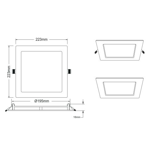 Светильник светодиодный 2-18-4K 18Вт 220В 4000К квадратный Эра Б0019461
