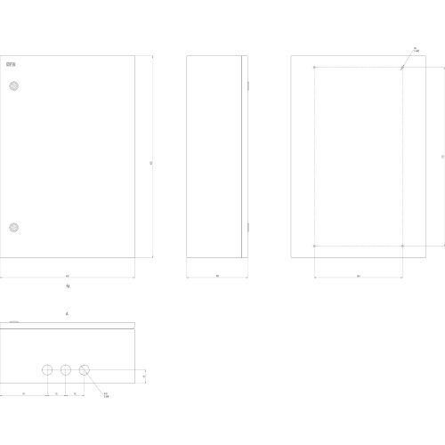 Корпус металлический ЩМПг-07 600х400х175 IP54 SHMPg-07_IP54_SIMPLE ЭРА Б0047696