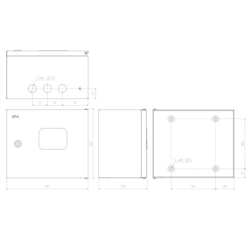 Корпус металлический ЩМПг (окно)-02 250х300х175 IP54 NO_SIMPLE_STM_SHMPg(okno)-02_IP54 ЭРА Б0041661