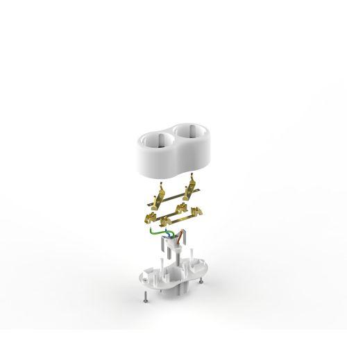 Разветвитель 2-м с заземл. 16А IP20 SPx-2e-W бел. Эра Б0053478