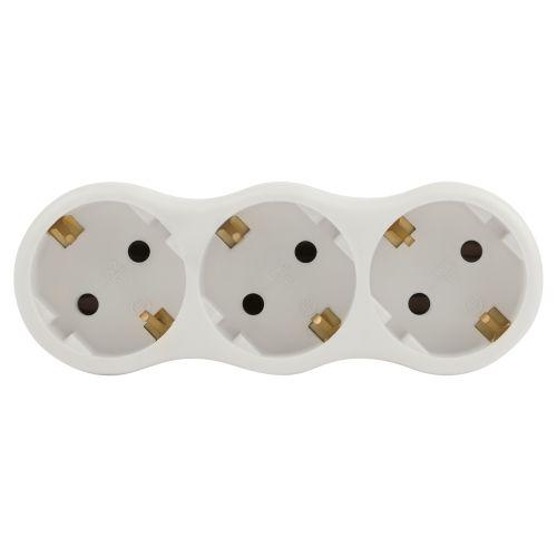 Разветвитель 3-м с заземл. 16А IP20 SPx-3e-W бел. Эра Б0053479