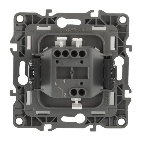 Выключатель 1-кл. СП Эра12 12-1101-05 10А IP20 250В 10AX механизм антрацит Эра Б0014625