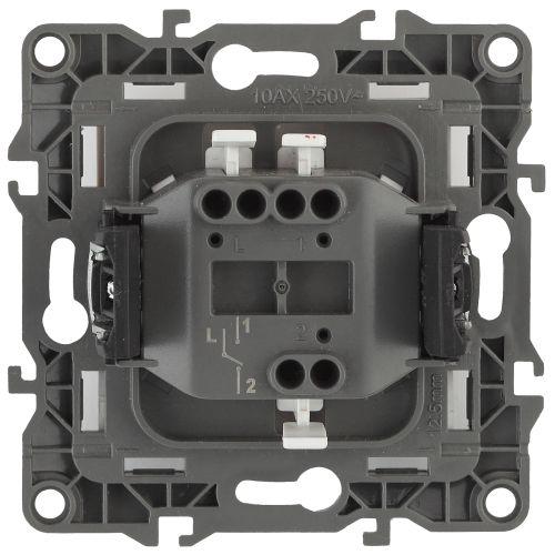 Механизм переключателя 1-кл. СП Эра12 10А IP20 12-1103-03 250В 10AX алюм. Эра Б0014641