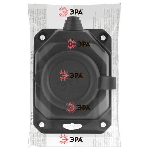 Колодка удлинителя 1-м с заземл. 16А IP44 K-1e-B-IP44 каучук черн. Эра Б0044543
