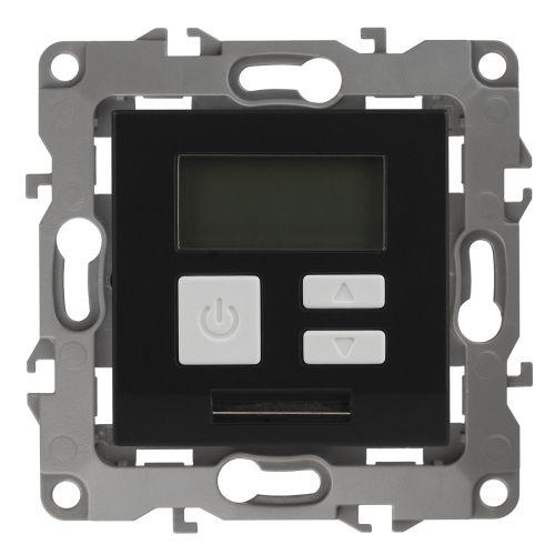 Терморегулятор универс.230В-Imax16А, Эра12, антрацит,12-4111-05 (Б0031275)