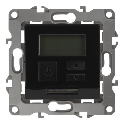 Терморегулятор универс.230В-Imax16А, Эра12, чёрный,12-4111-06 (Б0031276)