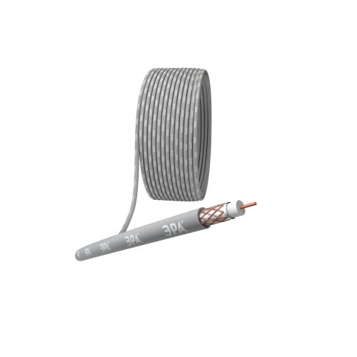 Кабель коаксиальный RG-6U 75 Ом Cu/(оплётка Cu 64%) нг(А)HF цвет серый 100 м (Б0044606)