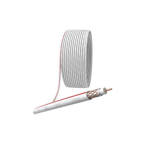 Кабель коаксиальный SAT 50м 75 Ом Cu/(оплётка Cu 75%) PVC цвет белый 100 м (Б0044617)
