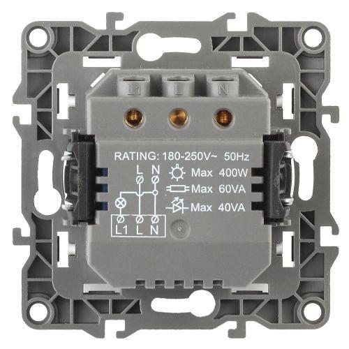 Датчик движения 3-проводной, 180-250В, 400Вт, Эра12, слоновая кость,12-4104-02 (Б0031262)