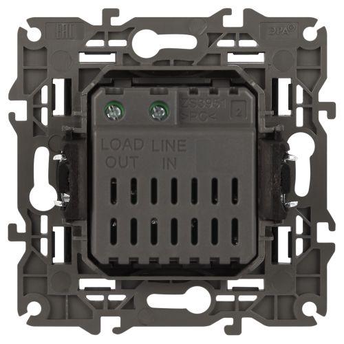 Светорегулятор поворотно-нажимной, 400ВА 230В, Эра Elegance, антрацит,14-4101-05 (Б0034344)