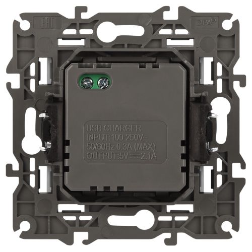 Устройство зарядное USB, 5В-2100мА, Эра Elegance, алюминий, 14-4110-03 (Б0034360)