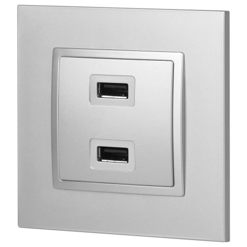 Устройство зарядное USB, 5В-2100мА, Эра Elegance, алюминий, 14-4110-03 (Б0034360)