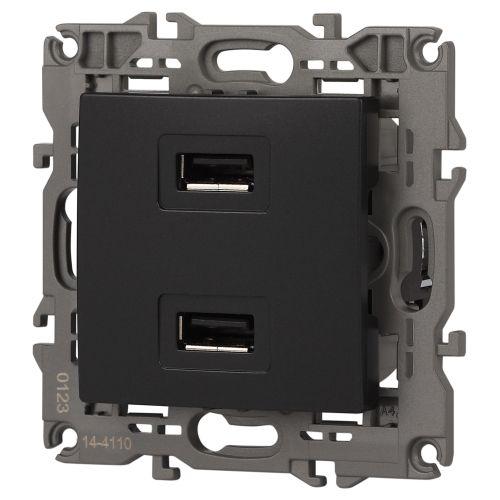 Устройство зарядное USB, 5В-2100мА, Эра Elegance, антрацит, 14-4110-05 (Б0034373)