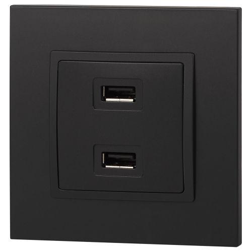 Устройство зарядное USB, 5В-2100мА, Эра Elegance, антрацит, 14-4110-05 (Б0034373)