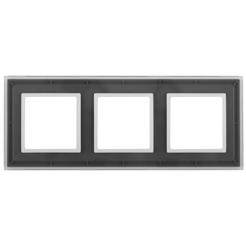 Рамка на 3 поста, стекло, Эра Elegance, прозрачный+бел, 14-5103-00 (Б0034505)