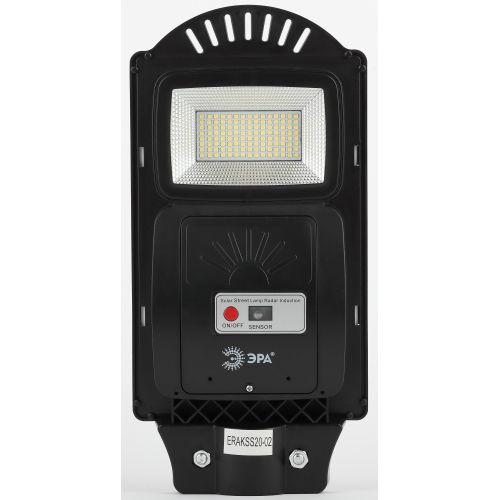 Консольный светильник на солн. бат.,SMD,с кронштейном,20W, с датч. движ.,ПДУ,400lm, 5000К, IP65 ЭРА (Б0046798)