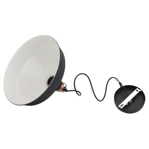 Светильник подвесной декоративный PL2 BK/RC E27 max 60W, d300 мм, шагрень черный/медь ЭРА (Б0037413)