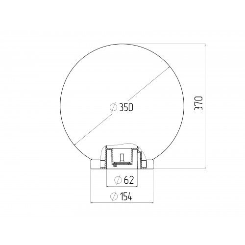 Светильник садово-парковый Шар D350мм E27 бел. НТУ 01-100-351 ЭРА Б0048738