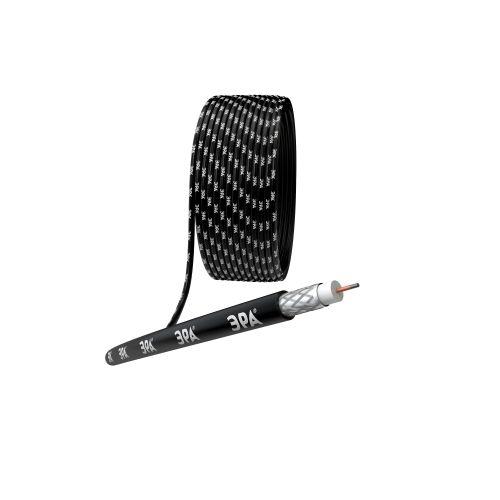 Кабель коаксиальный RG-6U 75 Ом CCS/(оплётка Al 64%) PE цвет чёрный 100м SIMPLE (Б0044601)