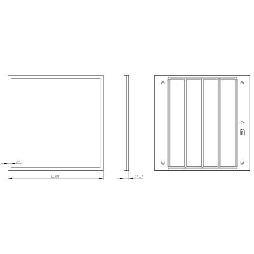 Светильник светодиодный SPO-1-50-4K-M 50Вт 4000K 4500Лм IP40 595x595x25 с равномерной засветкой матовый (Б0053392)