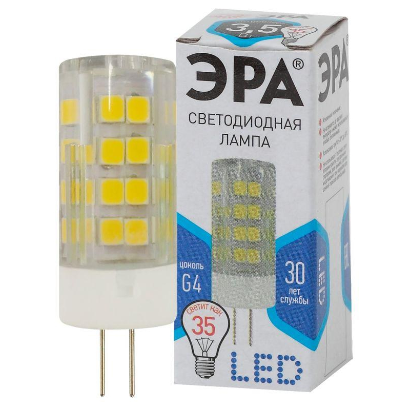 Лампа светодиодная JC-3.5w-220V-corn ceramics-840-G4 280лм ЭРА Б0027856