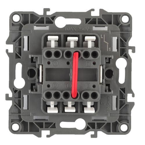 Выключатель 2-кл. СП Эра12 12-1004-05 10А IP20 250В 10AX без монтаж. лапок механизм антрацит Эра Б0014655