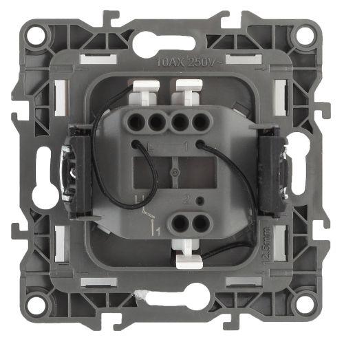 Выключатель 1-кл. СП Эра12 12-1102-02 10А IP20 250В 10AX с подсветкой механизм сл. кость Эра Б0014634