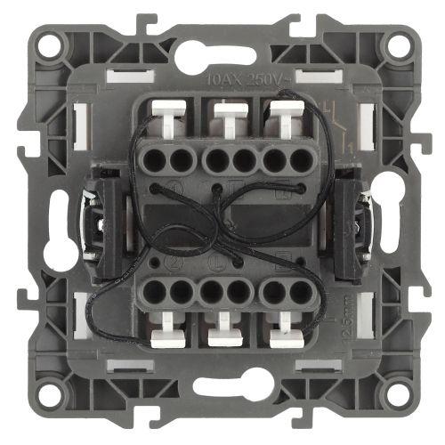 Выключатель 2-кл. СП Эра12 12-1105-02 10А IP20 250В 10AX с подсветкой механизм сл. кость Эра Б0014658