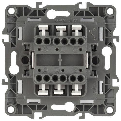 Механизм переключателя 2-кл. СП Эра12 10А IP20 12-1106-01 250В 10AX бел. Эра Б0014663