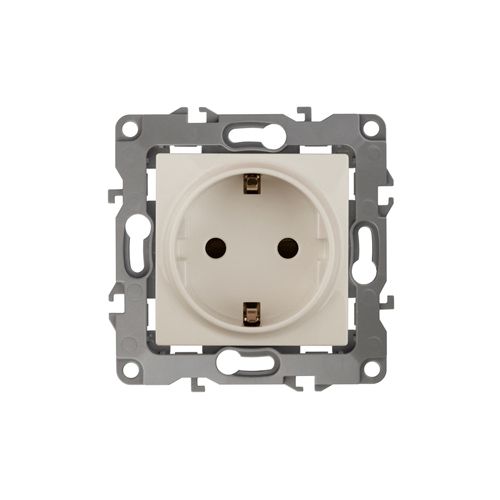 Розетка 1-м СП Эра12 12-2101-02 16А IP20 16AX 250В 2P+E Schuko механизм сл. кость Эра Б0014676